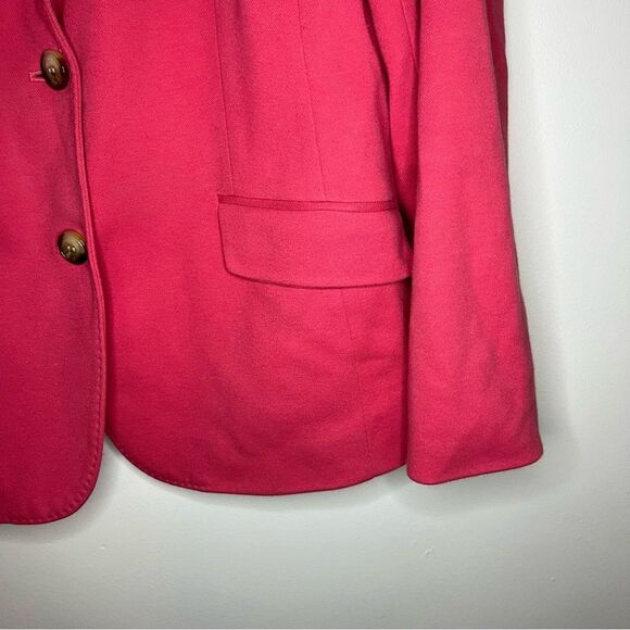 Talbots Women's Magenta Pink Aberdeen Cotton Blend  Button Front Blazer - Picture 4 of 9